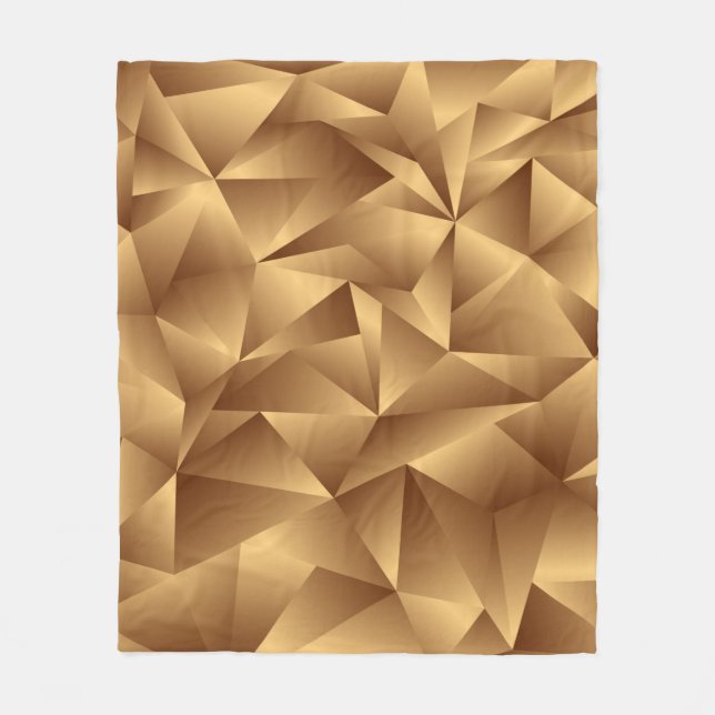 Couverture Polaire Motif en polygone doré de luxe (Devant)