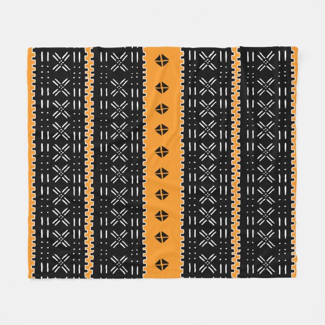 Couverture Polaire Motif en tissu de boue noir et blanc (Devant (Horizontal))