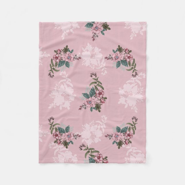 Couverture Polaire motif en tissu fleur (Devant)