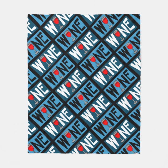 Couverture Polaire Motif en verre de vin rouge (Devant)