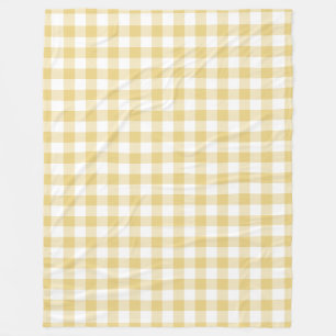 Couverture Polaire Motif En vichy jaune