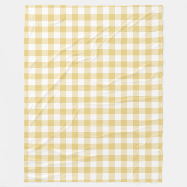 Couverture Polaire Motif En vichy jaune (Devant)