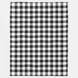 Couverture Polaire Motif En vichy noir et blanc