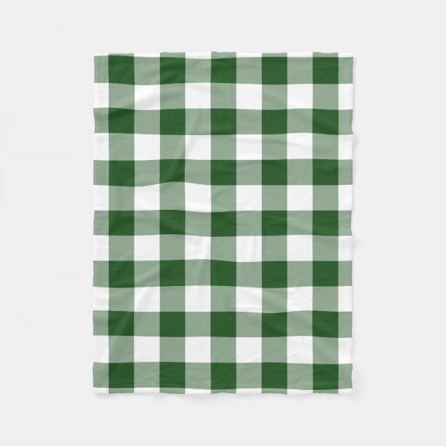Couverture Polaire Motif En vichy vert et blanc (Devant)