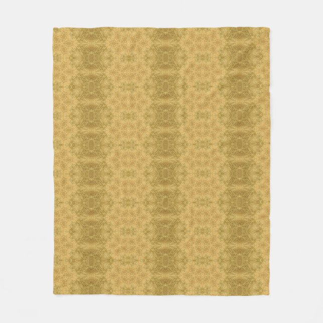 Couverture Polaire Motif ensoleillé jaune doré brillant (Devant)