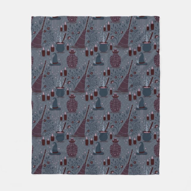 Couverture Polaire Motif ensorcelant d'Halloween au clair de lune (Devant)