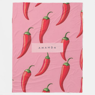 Couverture Polaire Motif épicé de poivre rouge sur Arrière - plan ros