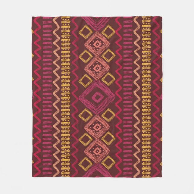 Couverture Polaire motif ethnique Abstrait et sans couture. (Devant)