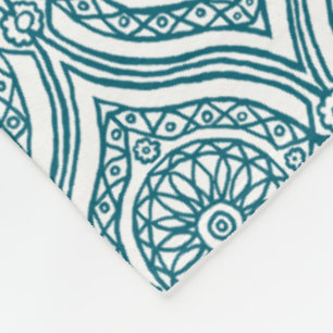 Couverture Polaire Motif ethnique chic d'Ogee dans Teal sur le blanc