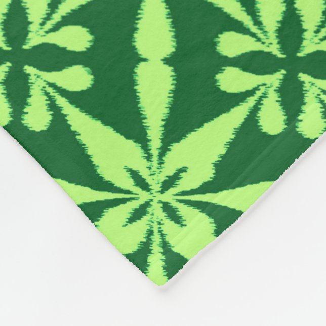 Couverture Polaire Motif étoile Ikat - Vert foncé (Coin)