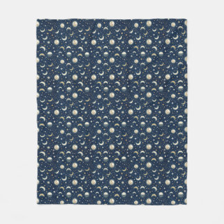 Couverture Polaire Motif Étoiles et Lune