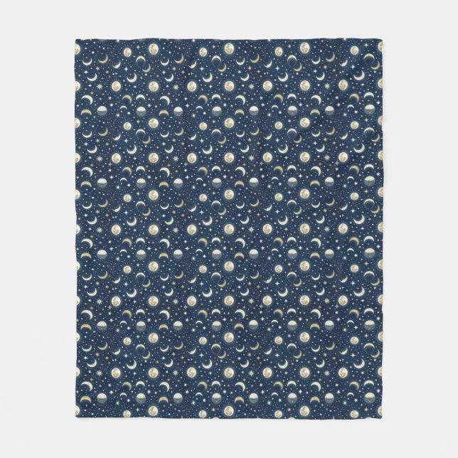 Couverture Polaire Motif Étoiles et Lune (Devant)