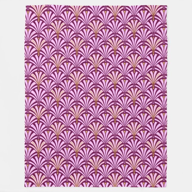Couverture Polaire Motif éventail Art déco - orchidée et violet (Devant)