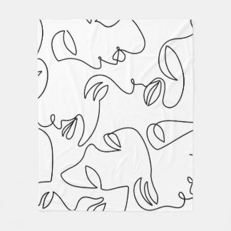 Couverture Polaire Motif face Abstrait d'une ligne