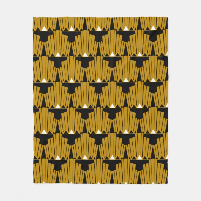 Couverture Polaire Motif fait sur commande d'art déco d'or (Devant)