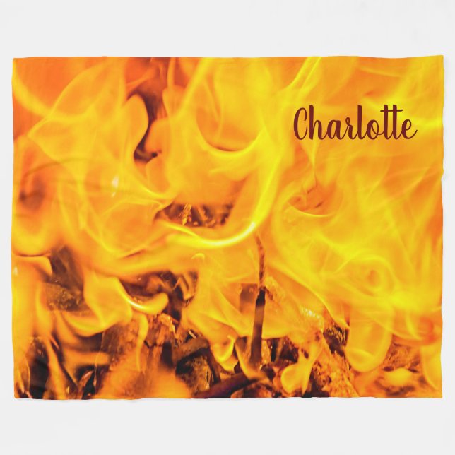 Couverture Polaire Motif Feu Et Flames (Devant (Horizontal))