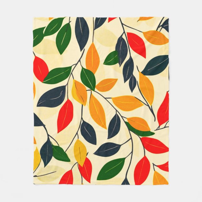 Couverture Polaire Motif feuille (Devant)