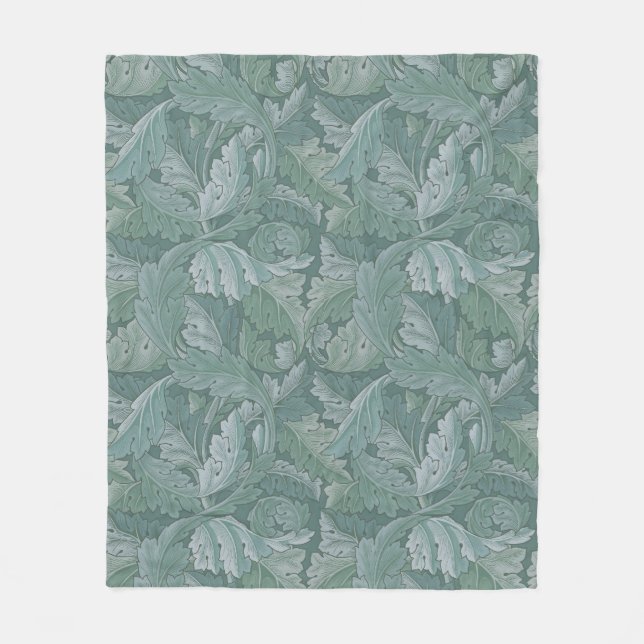 Couverture Polaire Motif feuille d'acanthe bleu sarcelle de William M (Devant)