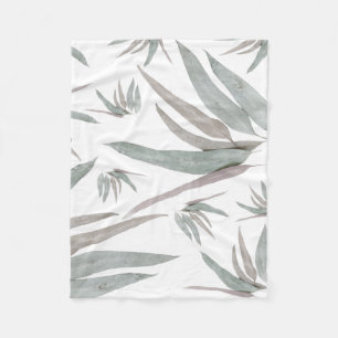 Couverture Polaire Motif Feuille de l'Eucalyptus