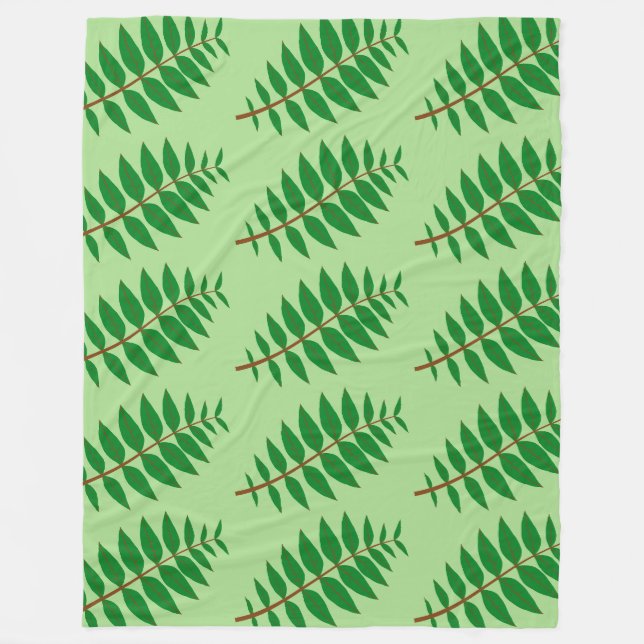 Couverture Polaire Motif Feuille verte (Devant)