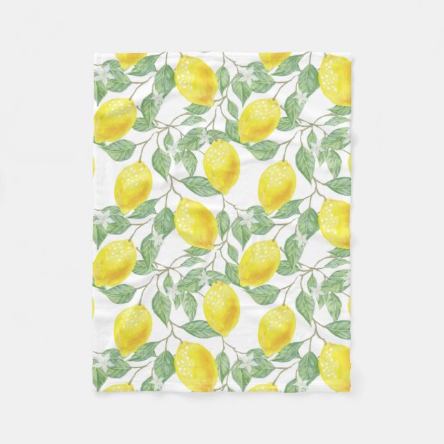 Couverture Polaire Motif feuilles Et Citrons (Devant)