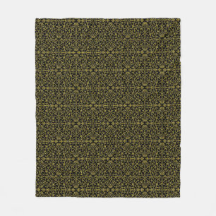 Couverture Polaire Motif filigrané élégant noir et or