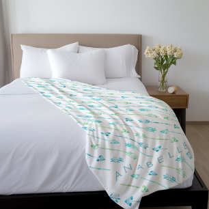 Couverture Polaire Motif Flèches bleues et vertes