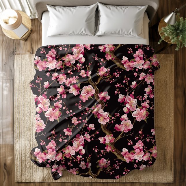Couverture Polaire Motif Fleur de Cerisier Sakura  (Créateur téléchargé)