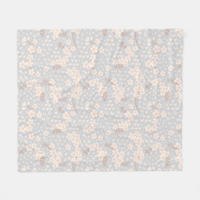 Couverture Polaire Motif fleur de myosotis (Devant (Horizontal))