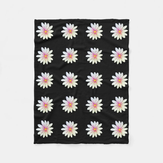 Couverture Polaire Motif Fleur Noire (Devant)