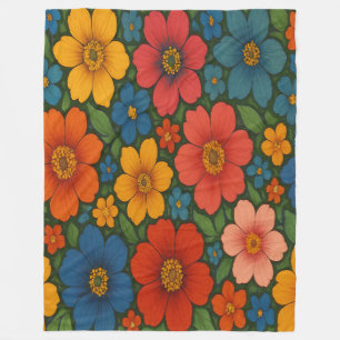 Couverture Polaire Motif Fleur sauvage transparent