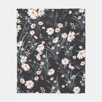 Couverture Polaire Motif fleuri au printemps sans soudure avec margue
