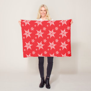 Couverture Polaire Motif Flocon de Neige, Flocons de Neige Blancs, Ne