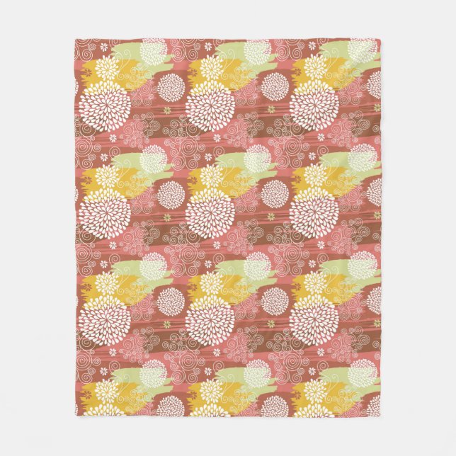 Couverture Polaire Motif floral 2 (Devant)