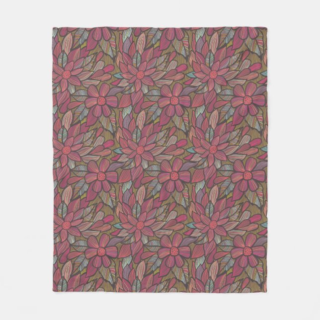 Couverture Polaire Motif floral 4 (Devant)