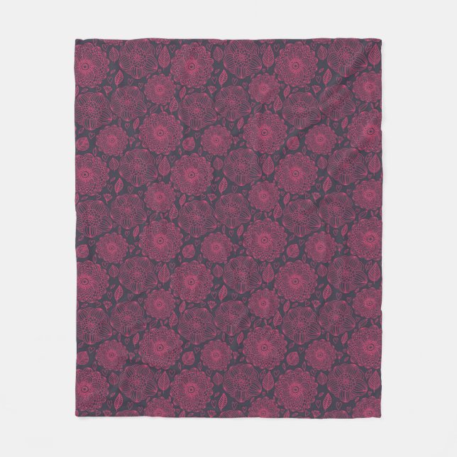 Couverture Polaire Motif floral 5 (Devant)