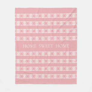 Couverture Polaire Motif floral abstrait moderne sur fond rose corail