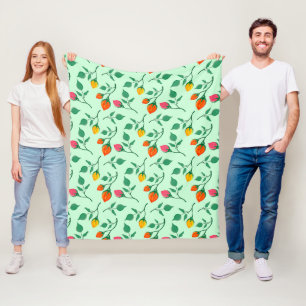 Couverture Polaire Motif floral avec fleurs roses colorées