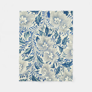 Couverture Polaire Motif Floral bleu Antique Design asiatique
