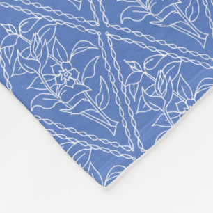 Couverture Polaire Motif floral bleu de diamant de bigorneau chic