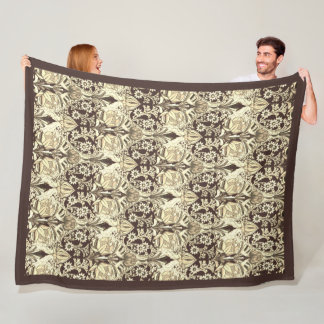 Couverture Polaire Motif floral brun élégant vintage victorien