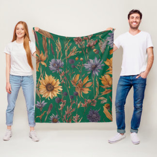 Couverture Polaire Motif floral coloré