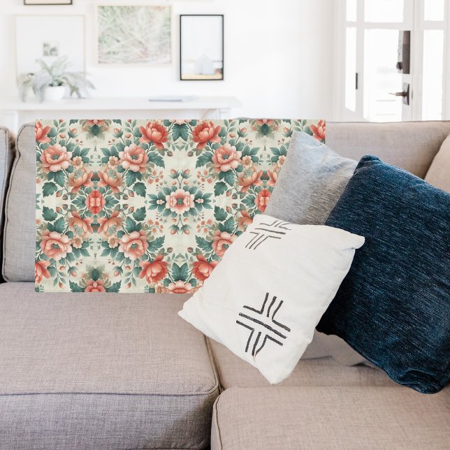 Couverture Polaire Motif floral de cottage campagnard  (Créateur téléchargé)