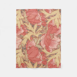 Couverture Polaire Motif floral de Nouveau d'art de pavots de William