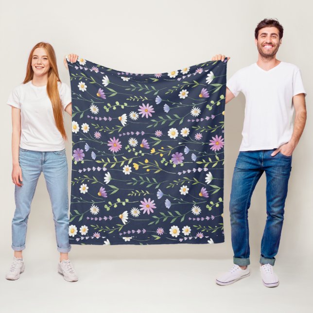 Couverture Polaire Motif floral de surface - Fleurs de mode de printe (En situation)