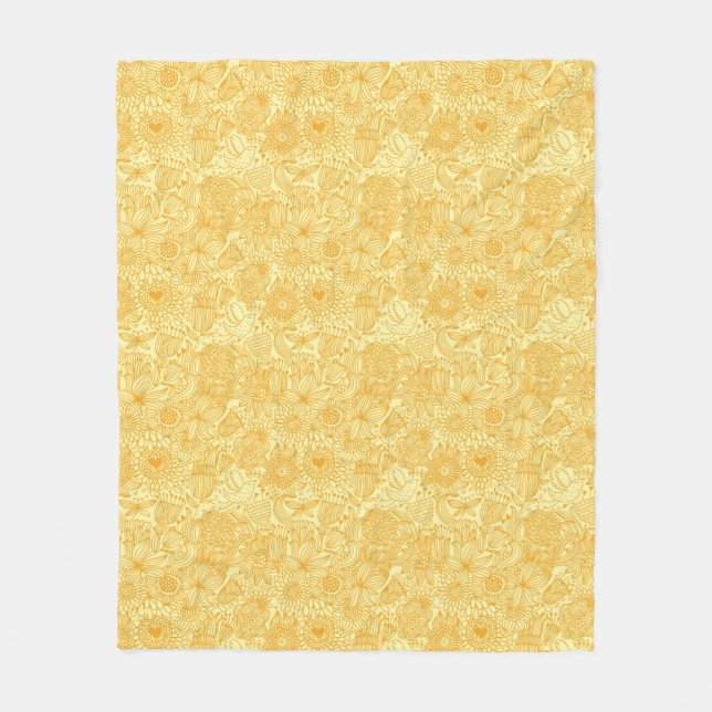 Couverture Polaire Motif floral d'été dans des couleurs chaudes (Devant)