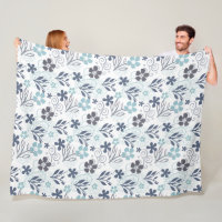 Motif floral en bleu et turquoise