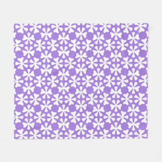 Couverture Polaire Motif floral géométrique moderne violet et blanc