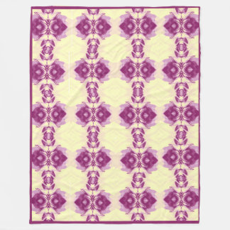 Couverture Polaire Motif floral jaune et rose répété