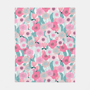 Couverture Polaire motif floral pastel Abstrait. Beau flo rose